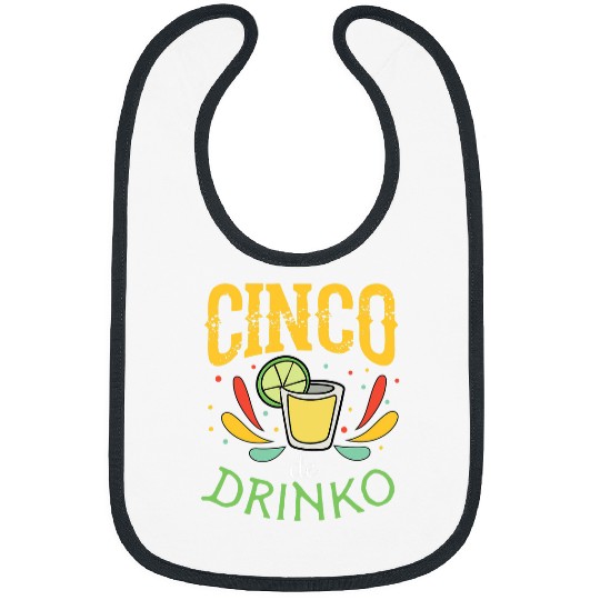 Cinco de Drinko de Mayo Party Tequila Shot Illustration Bibs
