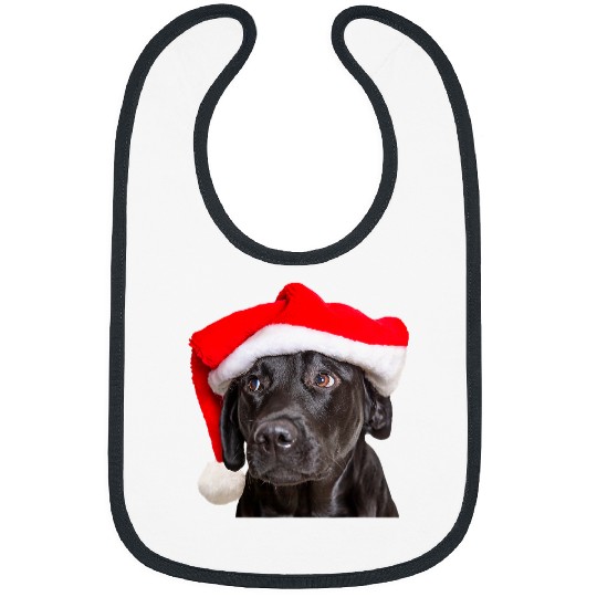 Funny Labrador Lab Dog Black Lab Santa Hat Christmas Dog Labrador Retriever 3 Bibs