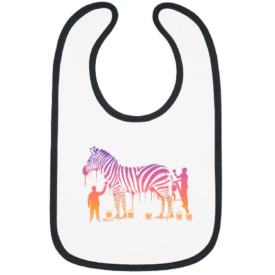 Colorful Art Painting Zebra Gift for Women Men Kids Bibs