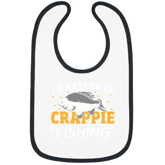 Fishing Id Rather Be Crappie Fishing Hunting 3 Fisher Bibs