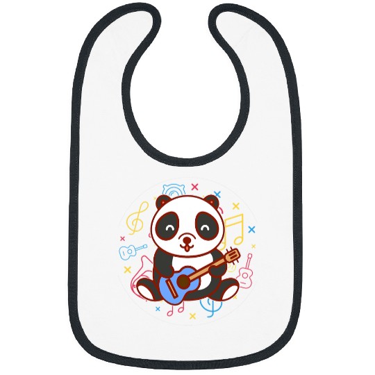 Funny Bear Kawaii Panda bear Playing Acoustic Guitar for Guitarist Cute Bears Bibs