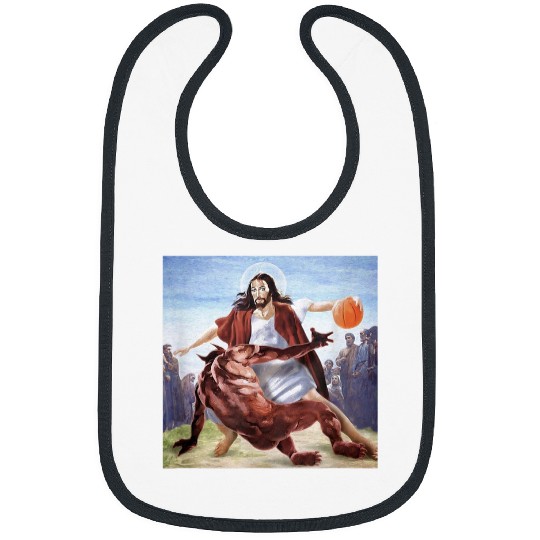 Christian Funny Jesus Crossing Up The Devil Christian men women gift Christ Bibs
