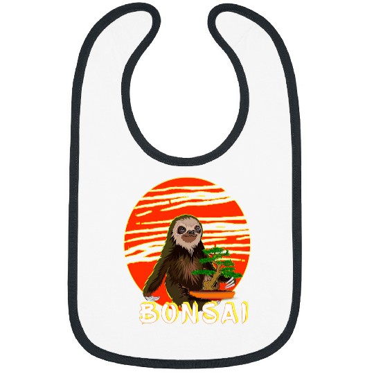 Funny Sloth Tee Bonsai Tree Gift for Yoga Masters Bibs
