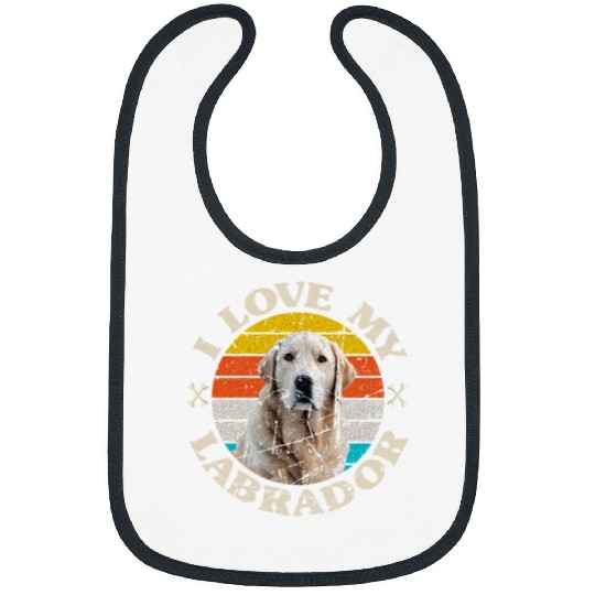 Labrador Lab Dog Labrador I Love My Labrador vintages Sunset Retro Labrador Bibs