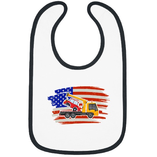 Trucker vintages American Flag Tow Truck Driver 4th Of July Bibs