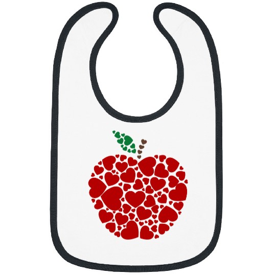 Teacher Job Funny Apple Hearts Teacher Student Happy Valentines Day Men Bibs