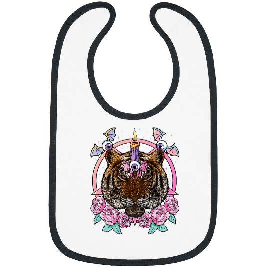 Tiger Gift Pastel Goth Tiger Pagan Creepy Menhera Tiger Bibs