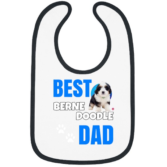 Bernedoodle Puppy Dog Lover cute Christmas bests Dad men Bibs