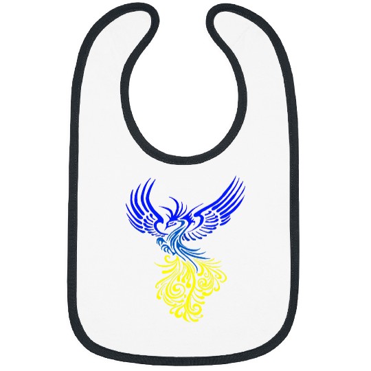 Blue Yellow Artistic Phoenix Illustration Bibs