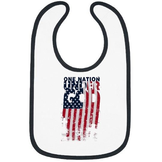 Christian ONE NATION UNDER GOD Christian Cross American Flag Christ Bibs