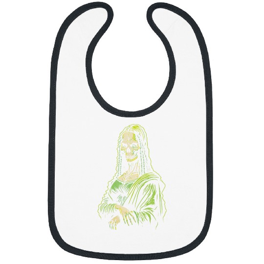 Halloween Art Teacher Zombie Mona Lisa Funny Horror Portrait Bibs