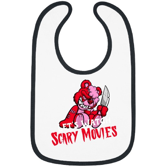 Funny Bear Lets Watch Scary Movies Evil Bear Horror Cute Bears Bibs