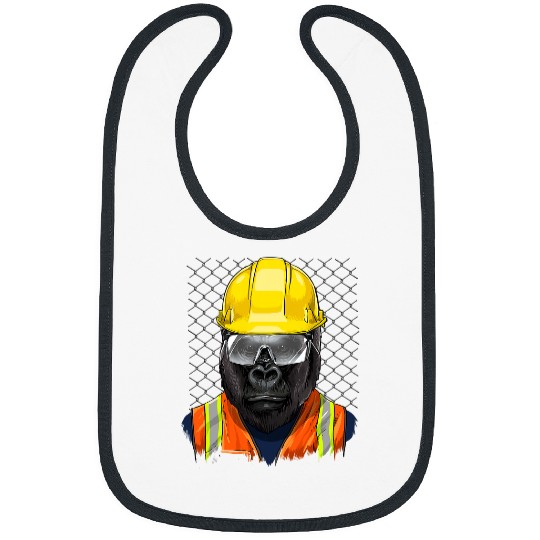 Gorilla Construction Worker Great Ape Gorilla Primate Animal 211 Bibs