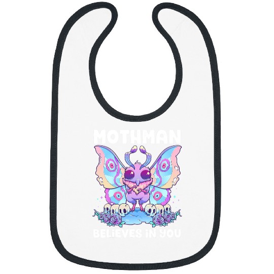 Pastel Goth Mothman Believes You Me Gothic Cryptid Wicca Bibs