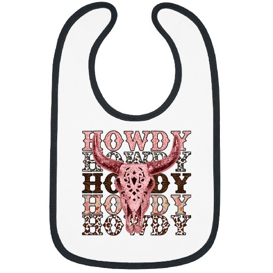 Country Leopard Howdy Bull Skull Cowgirls Rodeo Bibs