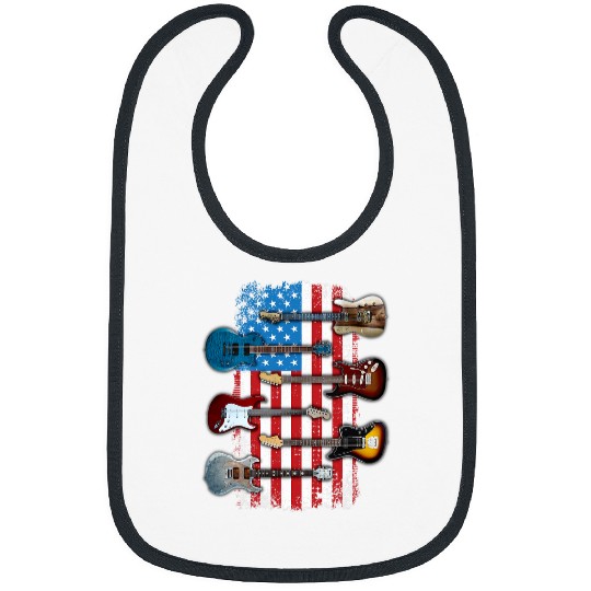 Guitarist vintages Electric Guitars Rock and Roll Music American Flag Guitar Bibs