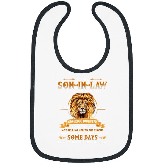 Lion Gift To My SonInLaw Funny Lion From MotherInLaw Thank You Bibs