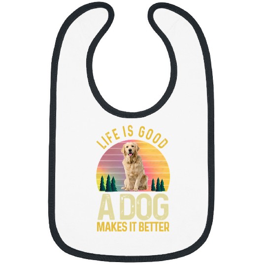 Goldie Life Is Good A Dog Makes It Better Golden Retriever Lovers 584 Golden Retriever Dog Bibs