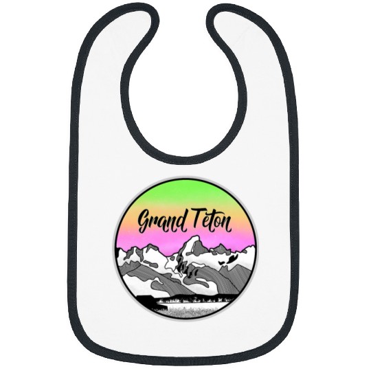 Grand Teton Jackson Hole Mountains illustration Bibs