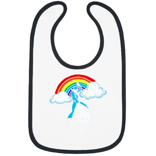 Funny Bear Panda Rider Funny Random Cute Panda Bear Sailor Rainbow Cute Bears Bibs