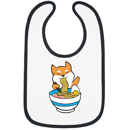 Dog Shiba Inu Cute Shiba Inu Dog Eating Japanese Ramen Noodles Bibs