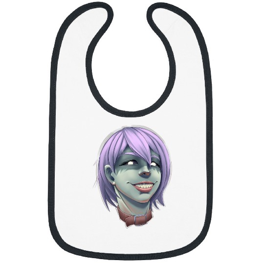Pastel Goth Zombie Head Portrait Halloween Gothic Emo Punk 478 Bibs
