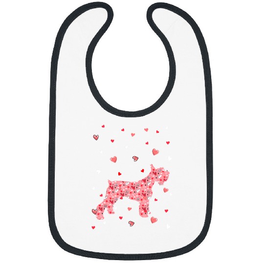 Dog Schnauzer Valentines Day Love Hearts Schnauzer Dog Puppy Lover 309 Bibs