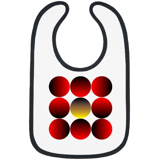 Geometric 3 D Graphic 390 with Red Moon Bibs