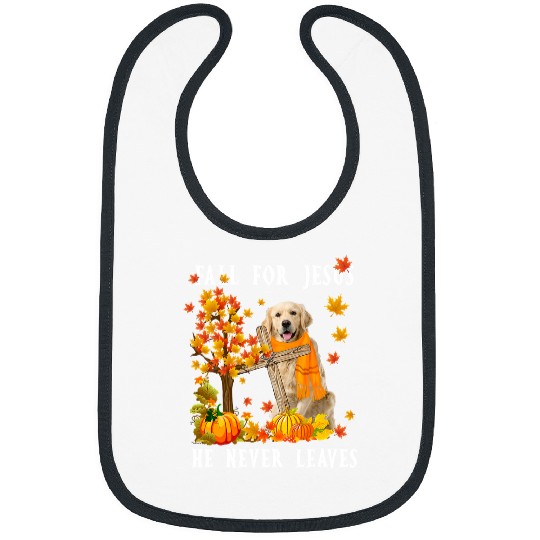 Goldie Fall for Jesus He Never Leaves Golden Retriever Maple Tree 160 Golden Retriever Dog Bibs