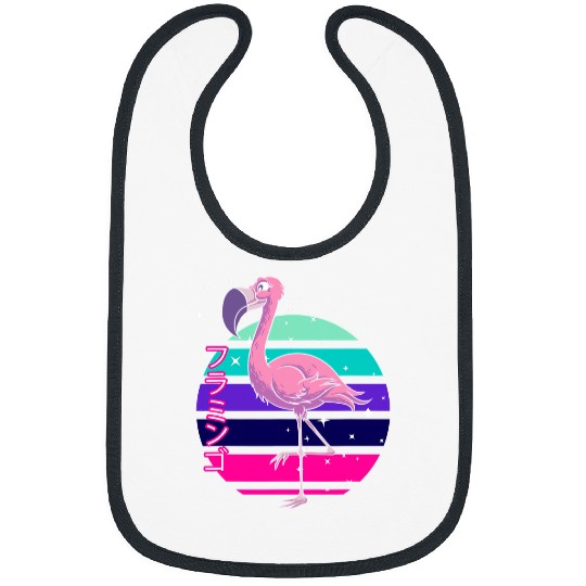 Pink Flamingo Retro Pastel Goth Flamingo Bird Tropical Zoo Animal Lovers 680 Flamingos Bibs