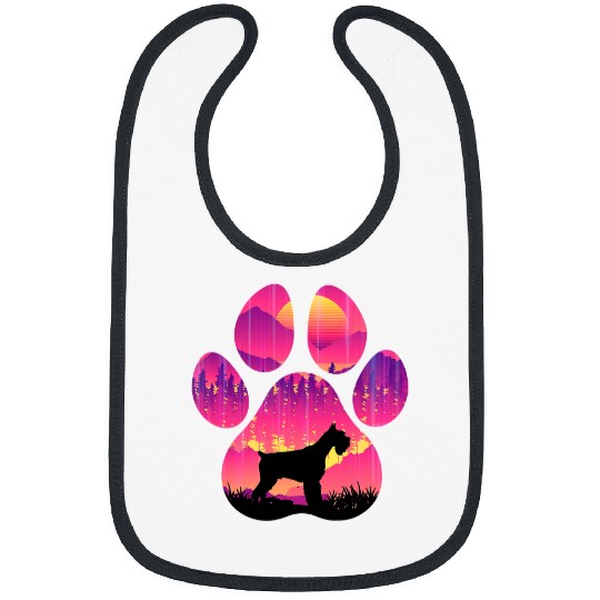 Dog Schnauzer Giant Schnauzer Paw Mom Dad Dog Lover Women Men 64 Bibs