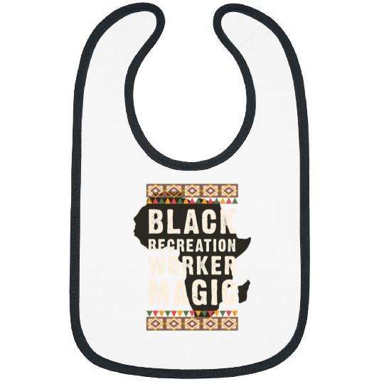 Black Recreation Worker Magic Juneteenth Black History Bibs