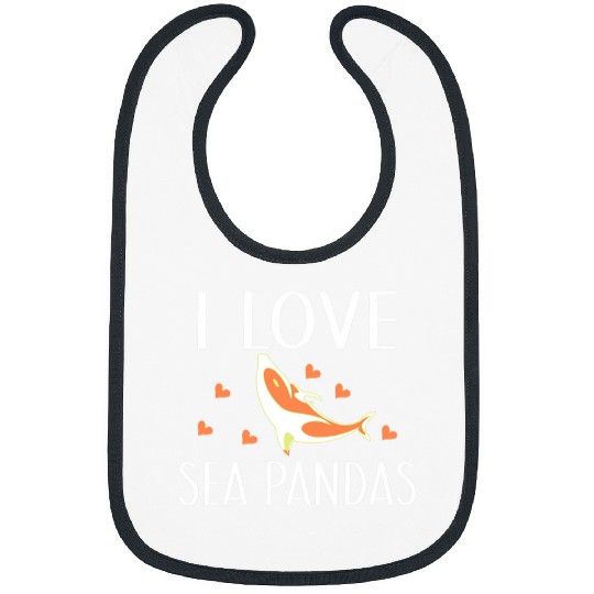 Funny Bear I love Seas Pandas Orca Whale Cute Bears Bibs