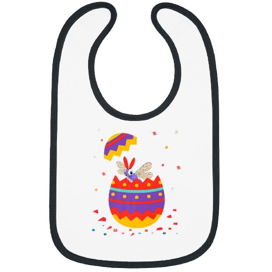 Bunny Ears Eggs Costume Cute Easter Day Dragonfly Bibs
