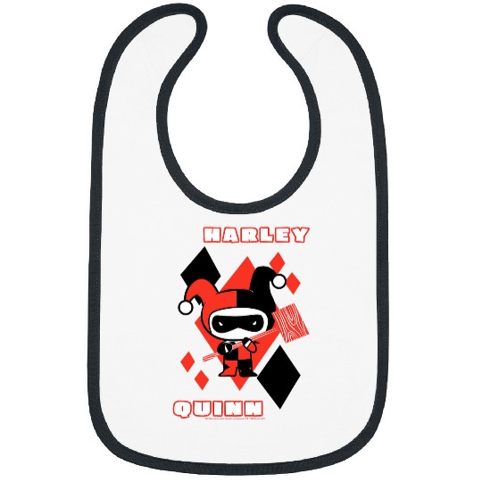 DC Comics Harley Quinn Chibi Diamond Portrait Logo Bibs