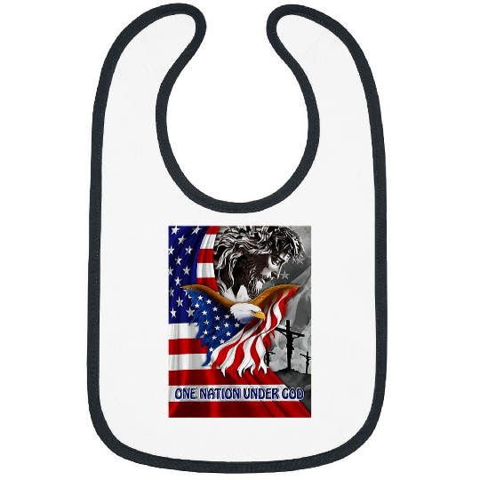 Christian One nation under God Jesus American Flag 1 Christ Bibs