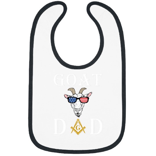 Goats Lover Dad Masons US Flag Glasses Masonic Fathers Day Gift Bibs