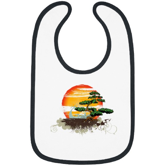 Bonsai Style Tree Sunset or Sunrise Bibs