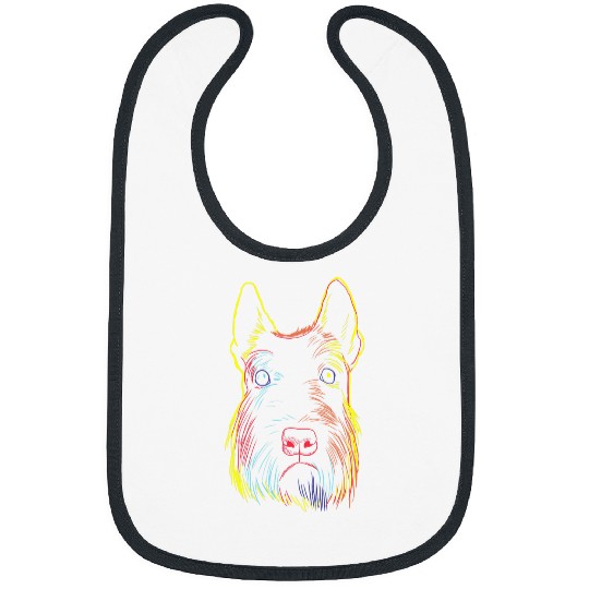 Dog Scottish Terrier Colourful Scottie Dog Scottish Terrier Bibs