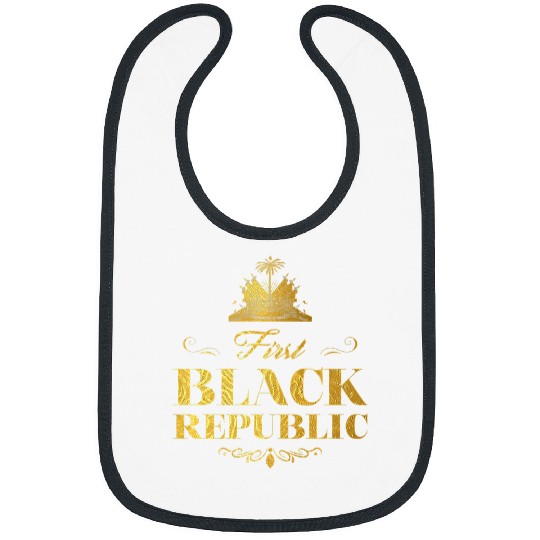 Haiti First Black Republic outfit tee gold flag art Bibs
