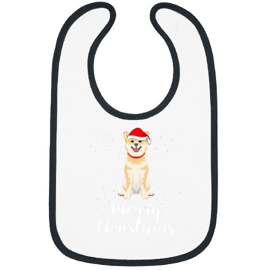 Dog Shiba Inu Cute Shiba Inu Santa Hat Merry Christmas Costume Men Women Bibs
