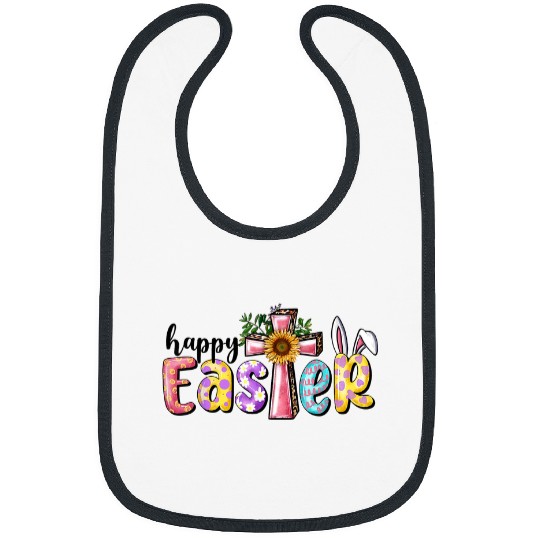 Christian Western Happy Easter With Leopard Jesus Cross Sunflowers Christ Bibs