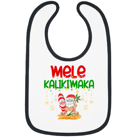 Surf Life Mele Kalikimaka Hawaiian Christmas Santa Surfing Costume Bibs