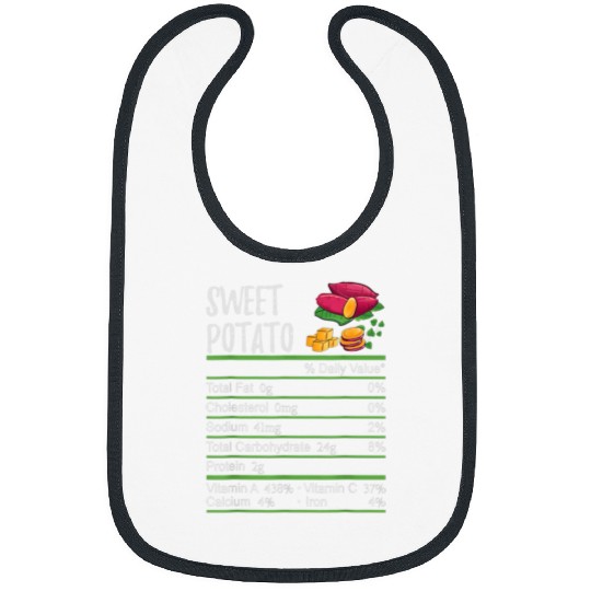 Funny Sweet Potato Nutrition Facts Costume Christmas Bibs