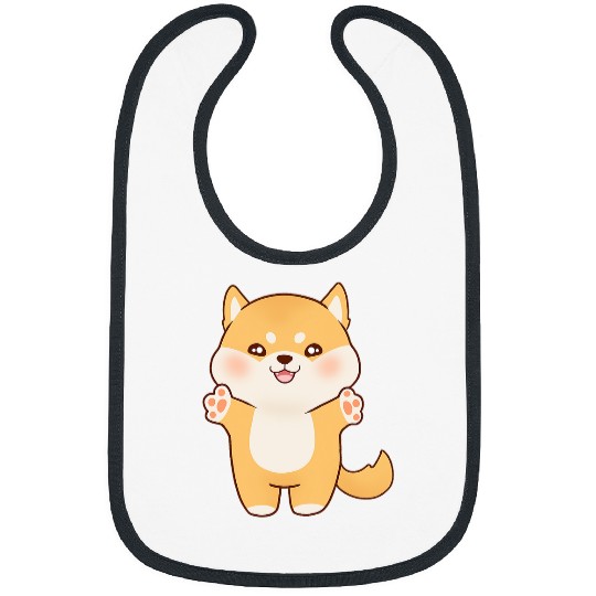 Dog Shiba Inu Cute Shiba Inu Dog Chibi Ready for Hugs Bibs