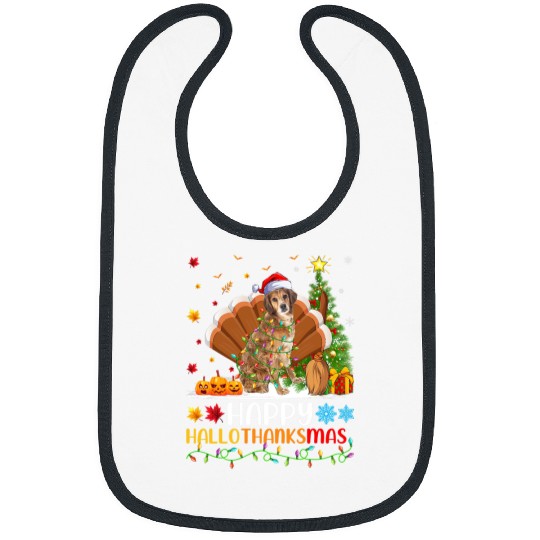 Dog Lover Funny Happy Brittany Spaniel Dog HelloThanksMas 2 Bibs