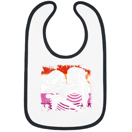 LGBT Pride Lesbian Couple Skeletons Kissing LGBTQ Valentines Day Girls Bibs