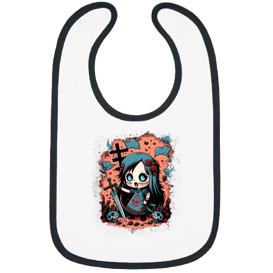 Kawaii Death Metal Goth Anime Emo Girl Bibs