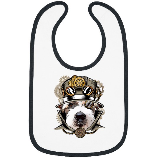 Dog Jack Russell Terrier Dog Medieval Victorian Steampunk Bibs