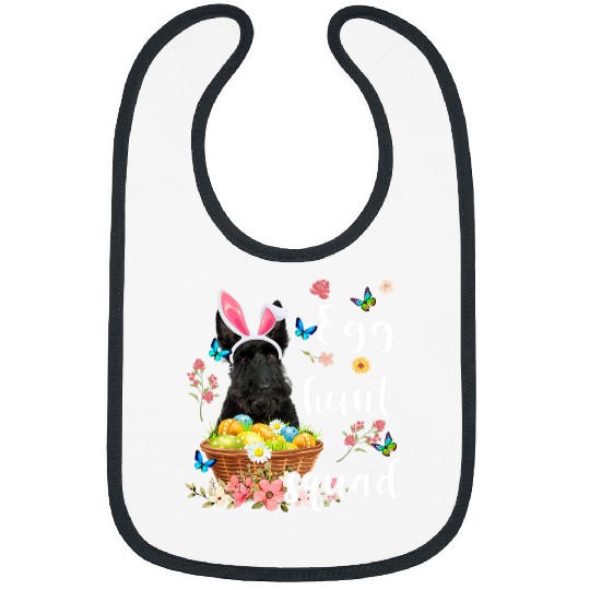 Dog Scottish Terrier Happy Easter Day Colorful Egg Hunt Squad Bibs